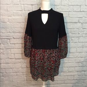 Black floral tunic